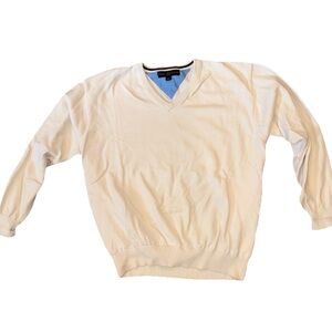 Tommy Hilfiger Cream V-Neck Sweater for Men